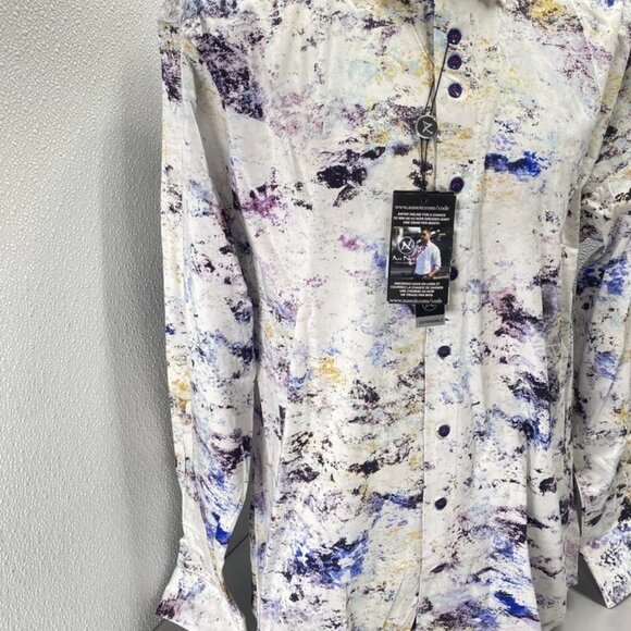 Au Noir Men’s Magnani Long Sleeve Button-Up Shirt Size 4XL White - Picture 11 of 15